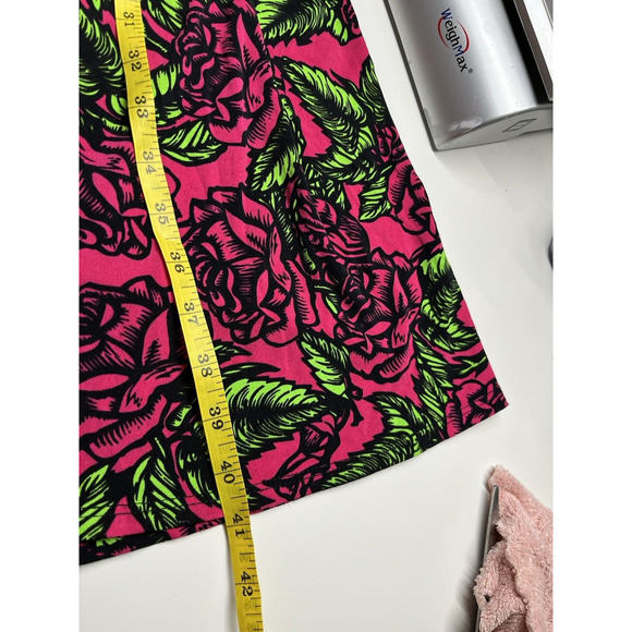 Skirt Maxi 3XL Floral Rose Y2K Comfort Pull On Stretch Pink Green Beach XXXL - Picture 6 of 8